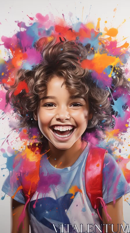 AI ART Colorful Paint Splashes: A Joyful Chaos in Photorealistic Portraits