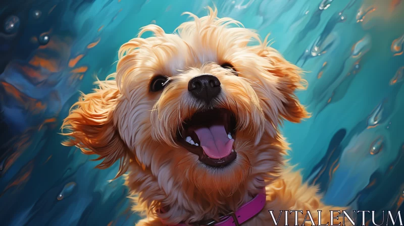 Adorable Dog Portrait in Playful Caricature Style AI Image