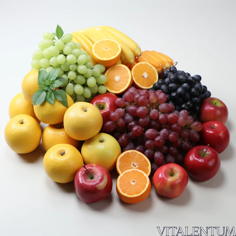 Fruit Ensemble in Soft-Edged Chromatic Style AI Image