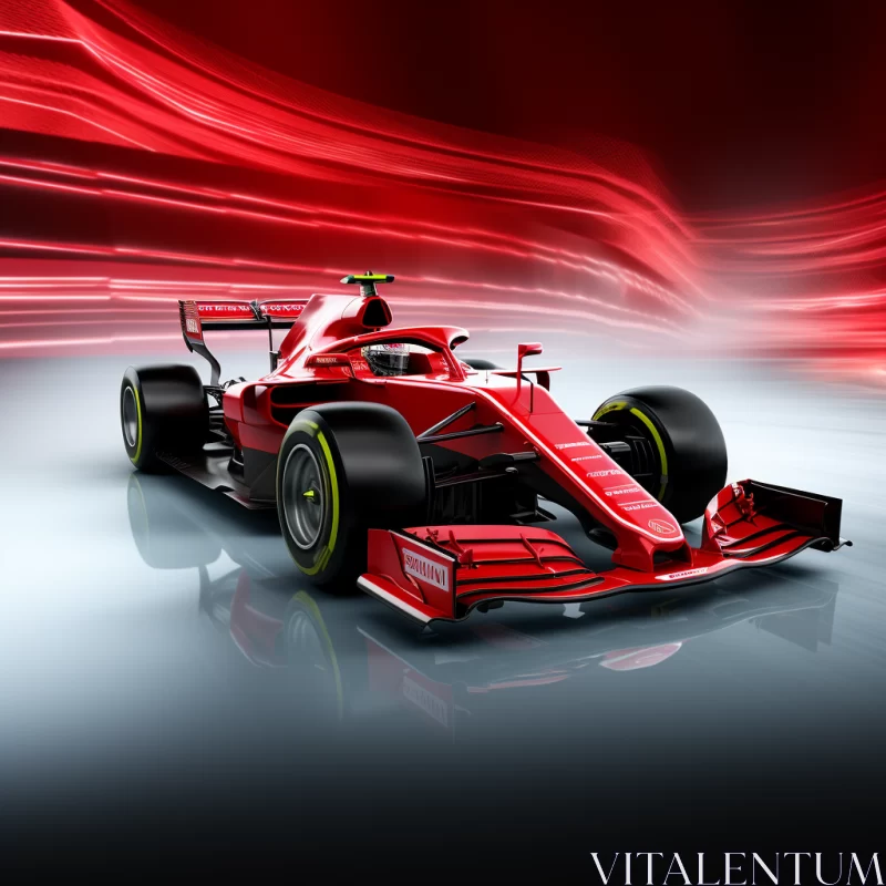 AI ART Glossy Red Ferrari Formula 1 Car: A Symbol of Speed and Power  - AI Generated Images