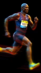 Neon-Lit Runner in Surreal Glow and Contrast AI Image