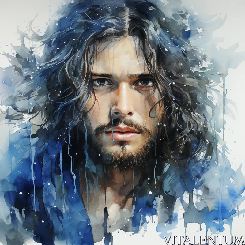 Stunning Watercolor Portrait Inspired by Game of Thrones Character - Jonas Harrington AI Image