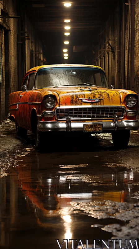 Old Car in Urban Decay - A Study in Photo-realism - AI Art images AI Image