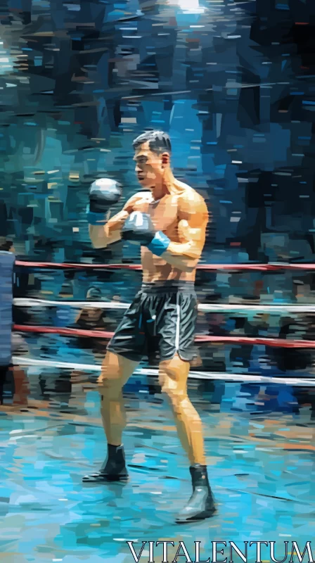 AI ART Dynamic Boxing Match Artwork: Intensity & Thrill Captured through Artistic Techniques
