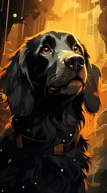 Graffiti-Inspired 2D Game Character Dog Portrait in Mixed Urban & Forest Setting