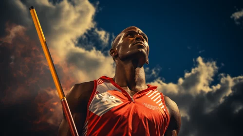 Athlete's Intense Shot Put Moment Captured in Photorealistic Portrait AI Image