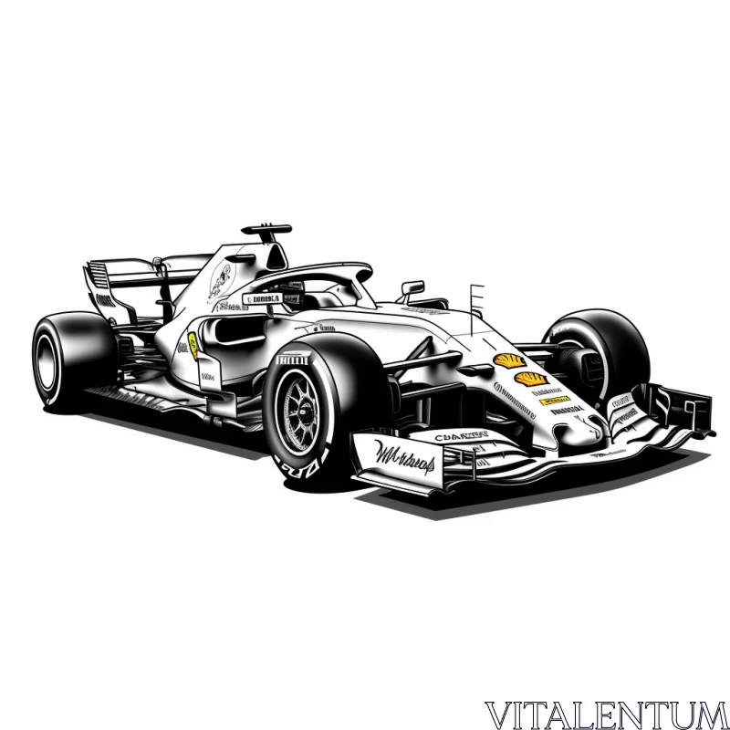 Intricate F1 Racing Car Artwork in Cartoon Realism and Massurrealism Style  - AI Generated Images AI Image