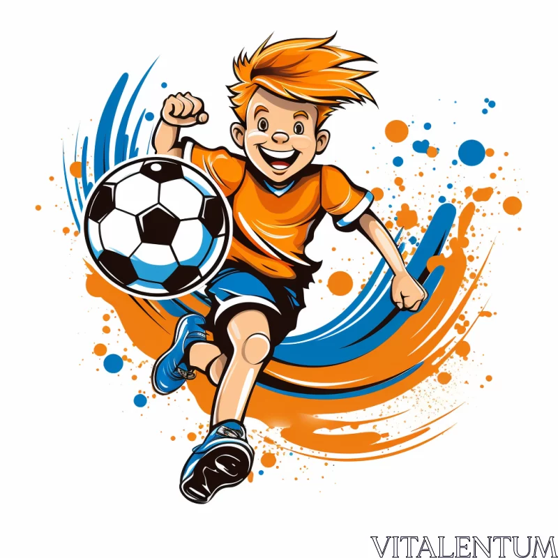 AI ART Vibrant Cartoonish Soccer Art - High-Contrast, Pop Art Style Soccer Illustration with Dynamic Brushs