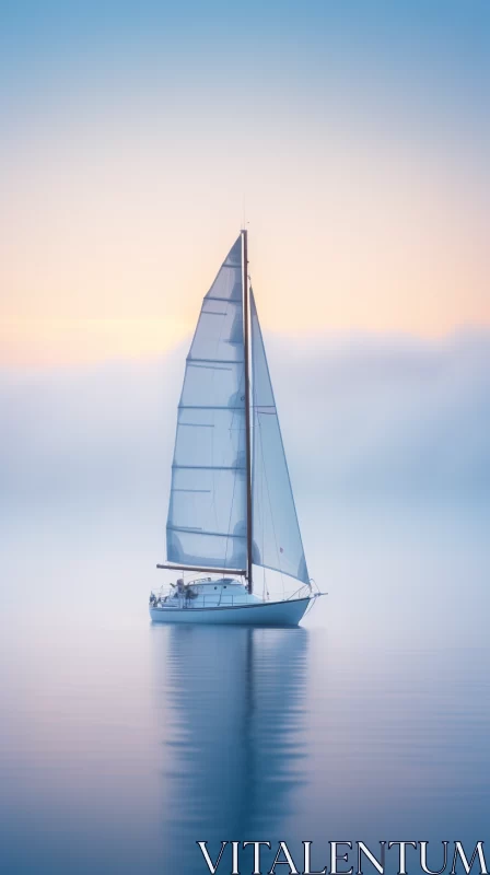 8K Dreamy Sunrise Sailboat Scene with Impressionist Feel AI Image
