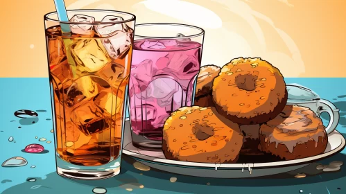 Comic Art Inspired Food Illustration in Algeapunk Style