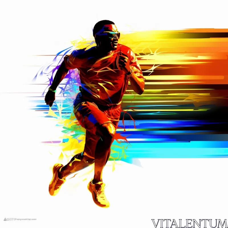 Intense Red and Bronze Digital Airbrushed Runner Image AI Image