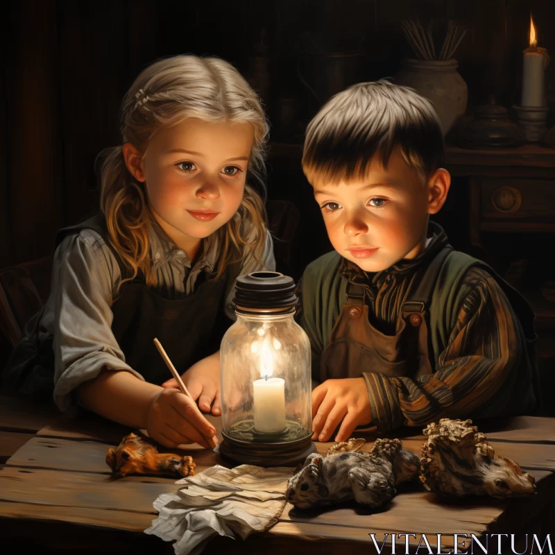Childlike Charm and Enchanting Lighting in Portraiture AI Image