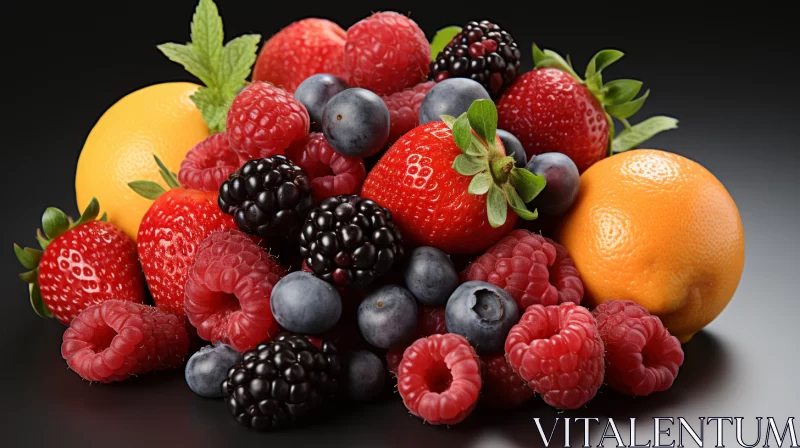 Intricate Berry Arrangement - Sharp Colors and Monochromatic Scheme