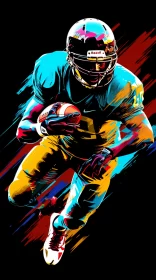 Pop-Art Style Football Action Image with Vibrant Gradients AI Image
