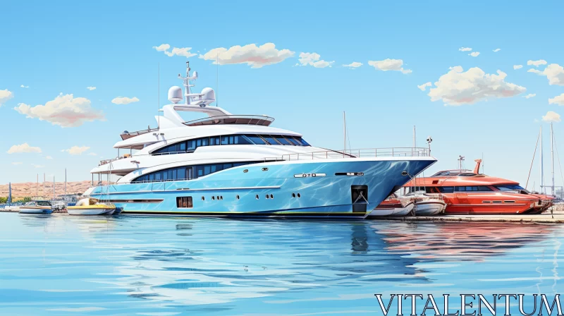 Luxurious Yacht and Boat in Opulent Maritime Scene AI Image