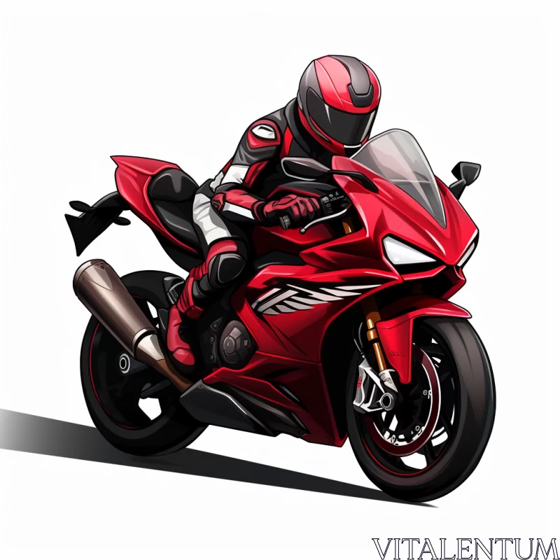 Ultra-HD Anime-Styled Motorcyclist Image in Vibrant Colors AI Image
