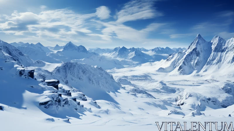 Meticulously Crafted Winter Landscape in Terragen Style AI Image