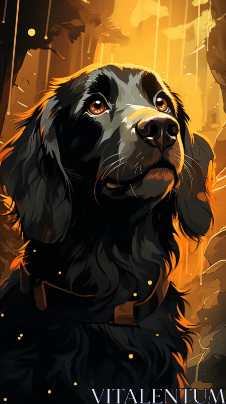 Graffiti-Inspired 2D Game Character Dog Portrait in Mixed Urban & Forest Setting AI Image
