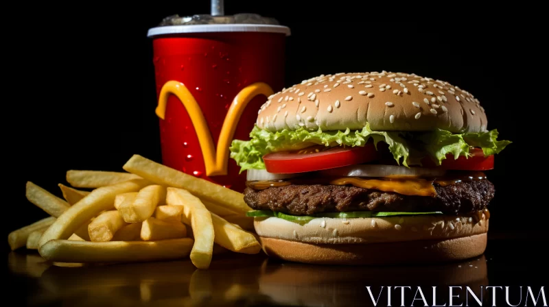 Burger and Fries Still Life - A Photorealistic Feast AI Image