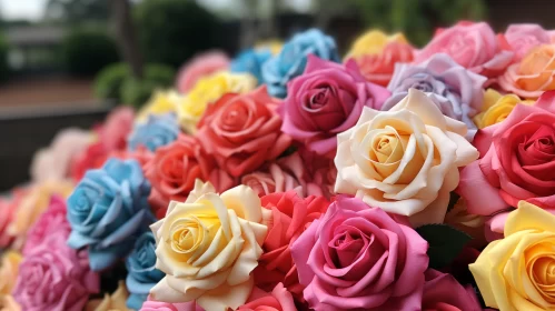 Colorful Array of Roses in Soft Sculpture Style