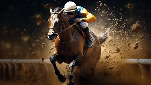 Exciting Horse Race Image in Stunning 32k UHD AI Image