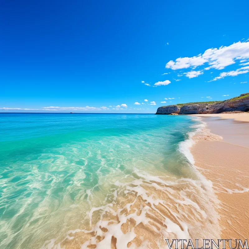 Tranquil Australian Beach Landscape with Clear Turquoise Waters AI Image