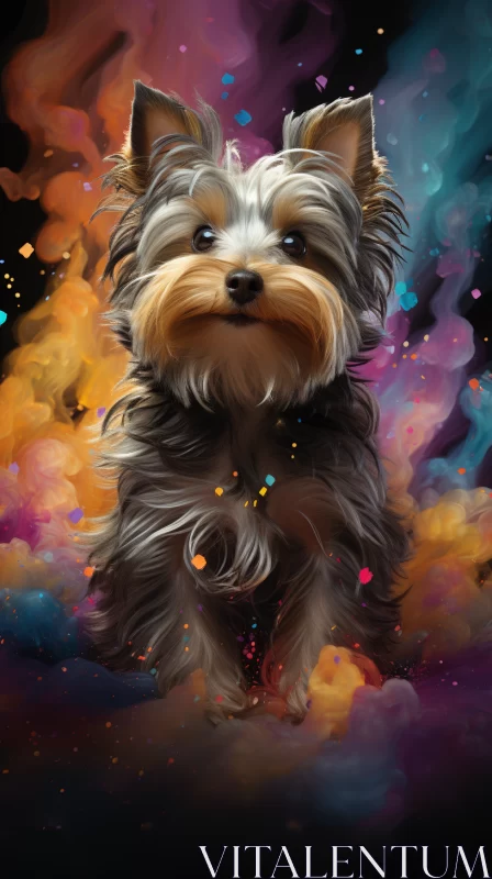 Impressionist Style Yorkshire Terrier Digital Art AI Image