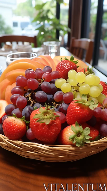 AI ART Fresh Fruit Basket on Table - Anglocore Style