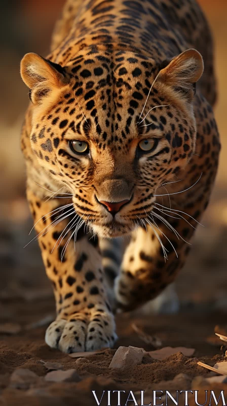 Leopard on Dirt Road: A Photobashing Masterpiece AI Image