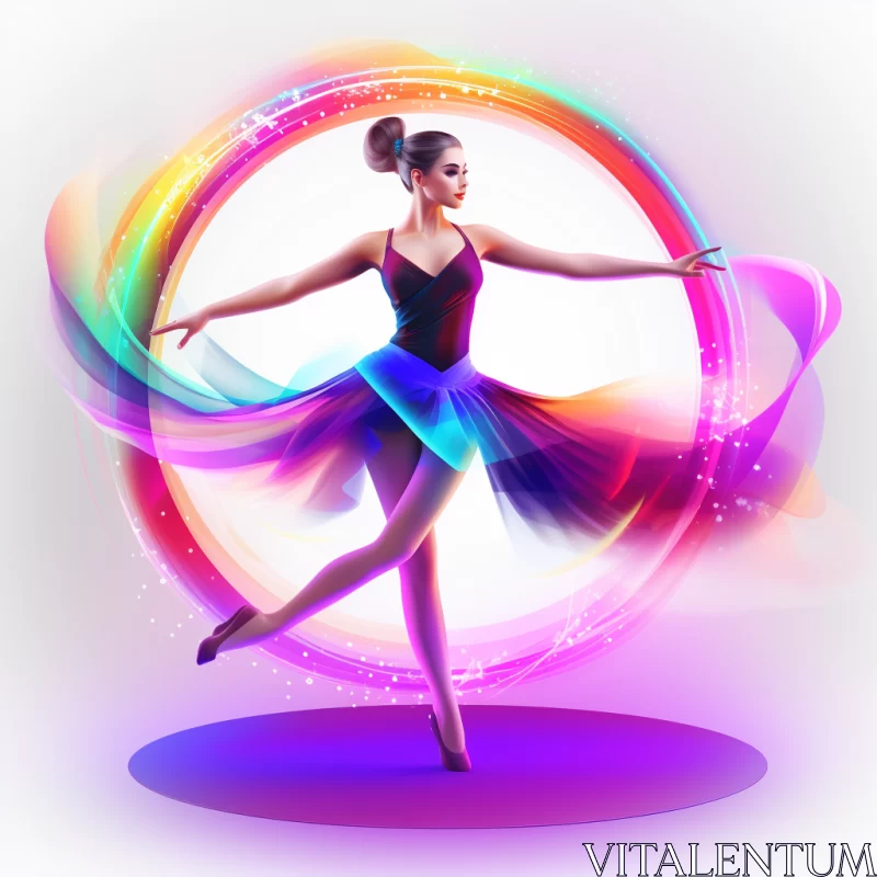 Vibrant Dancer in Aurorapunk Style - 3D Art AI Image