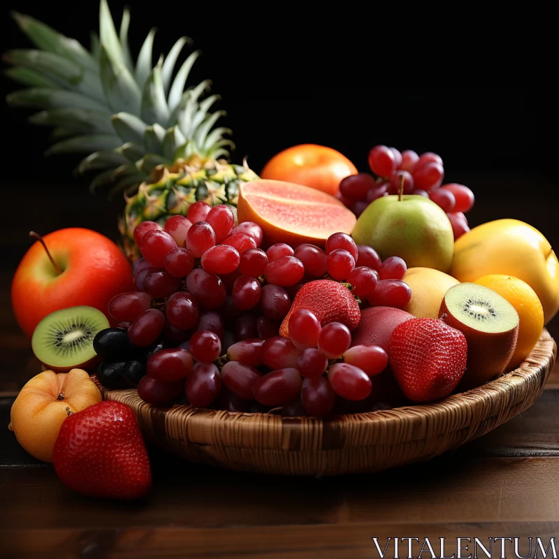 Fruits in Basket - An Exquisite Display of Nature's Bounty AI Image