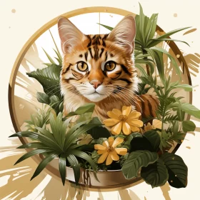 Bengal Kitten in Tropical Junglepunk Artwork