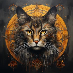 Majestic Steampunk Cat Portrait