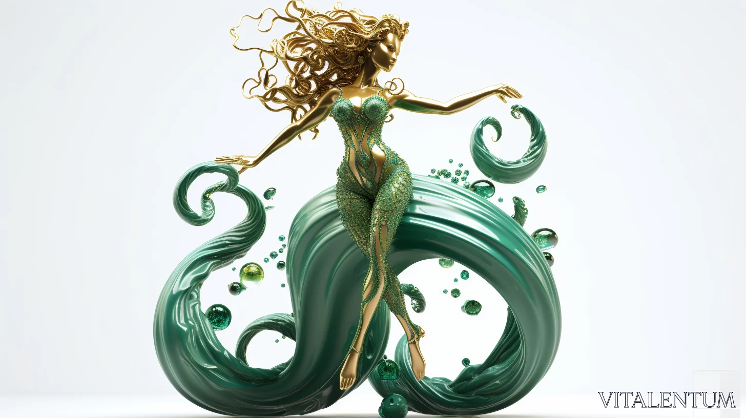 PROMPT Multi Prompt for MJ: 3D Sinuous Emerald Elf: A Nordic Power Pose in Cartoon Artistry