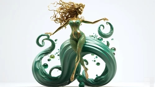 Multi Prompt for MJ: 3D Sinuous Emerald Elf: A Nordic Power Pose in Cartoon Artistry