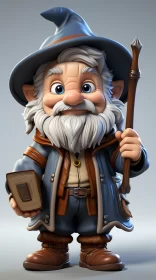 Detailed Cartoon Gnome Wizard Character AI Image