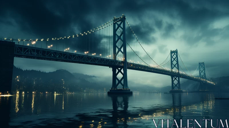 Night-time Bridge View: A Glimpse into the San Francisco Renaissance AI Image