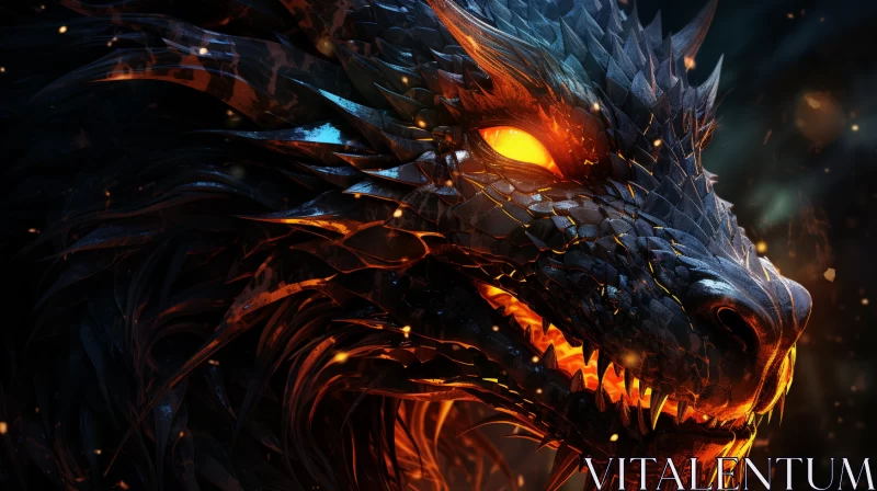 Captivating Image of Fierce Dragon in Digital Art Style AI Image