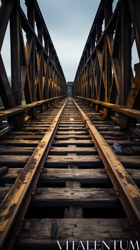 AI ART Atmospheric Perspective of a Rural Railroad Bridge