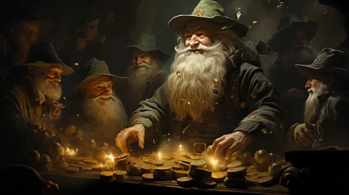 Enchanting Wizard Gathering in Woodland Game AI Image