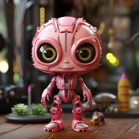 Pink Robot in Zbrush Style: A Berrypunk Inspired Artwork AI Image