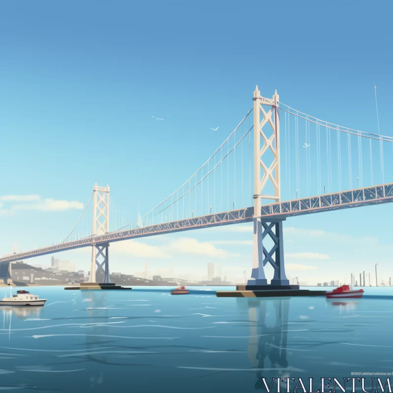 Anime Art of Bay Bridge: A Fusion of Realism and Fantasy AI Image