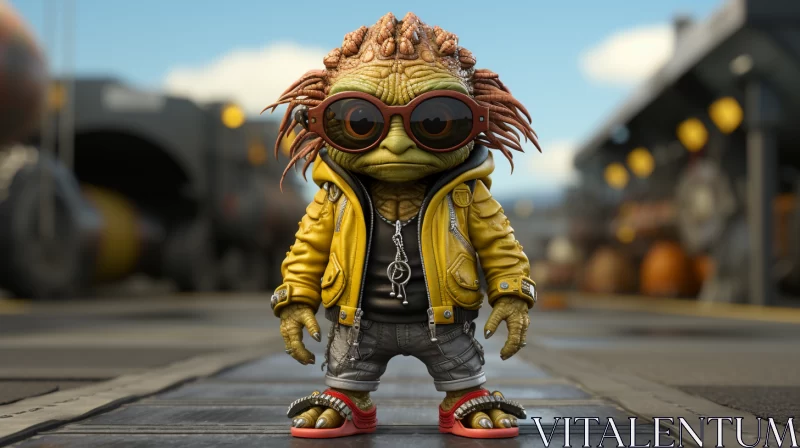 Photorealistic Toy Character in Urban Scenes - Zbrush Artwork AI Image