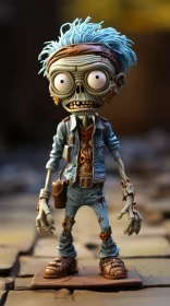 Cartoonish Zombie Figurine - A Study in Playful Morbidity AI Image