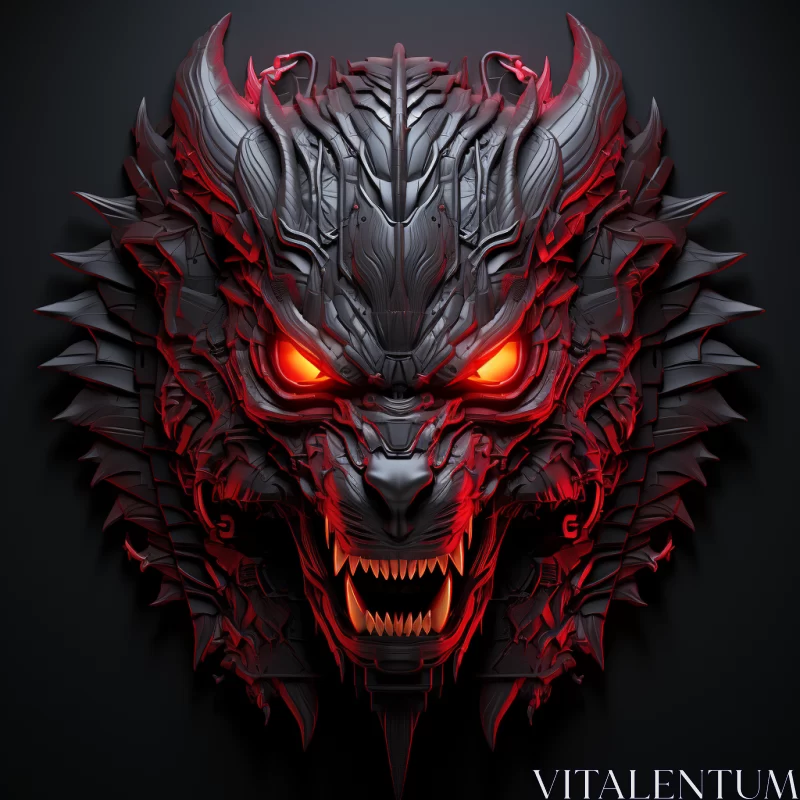 Ultra-Realistic Dragon Face Artwork with Red Eyes AI Image