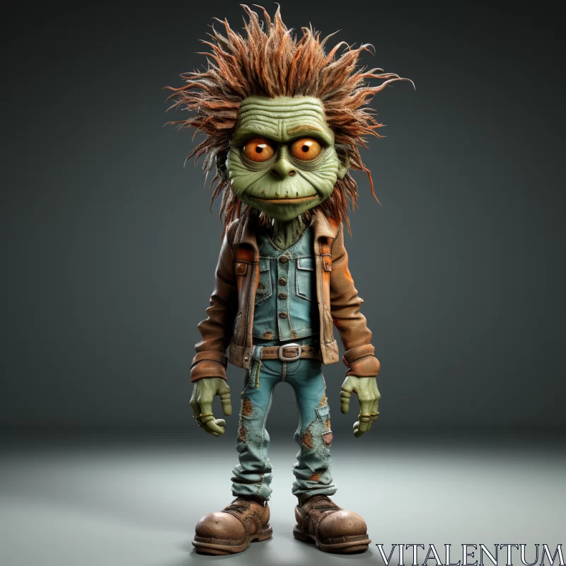 3D Animated MVP Zombie Character for TV Shows AI Image