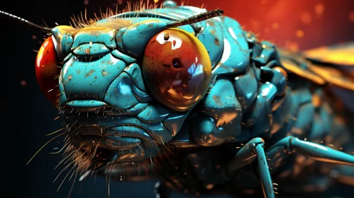 Colorful 3D Animated Insect Art - Detailed and Eye-catching AI Image