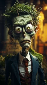 Zombies in Green Suits: A Horror Game-Inspired Artwork AI Image