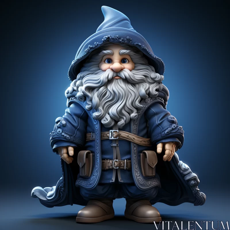 Whimsical Blue Dwarf Animation: A Playful Fantasy Art Piece AI Image