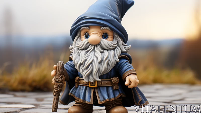 Intricate Miniature Gnome Figurine in Detailed Airbrushing Style AI Image